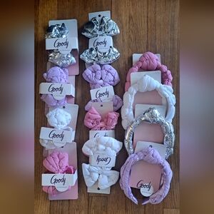 Goody Hair Accessories Luxe Puffer Headband, Claw Clip, Barrette Bundle Lot